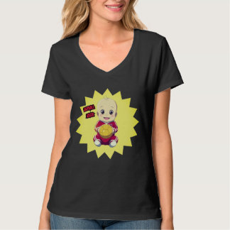 T-shirt Bébé mignon portant un tenue de joueur de football