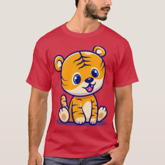 T-shirt Bébé mignon Tigre assis Carton1