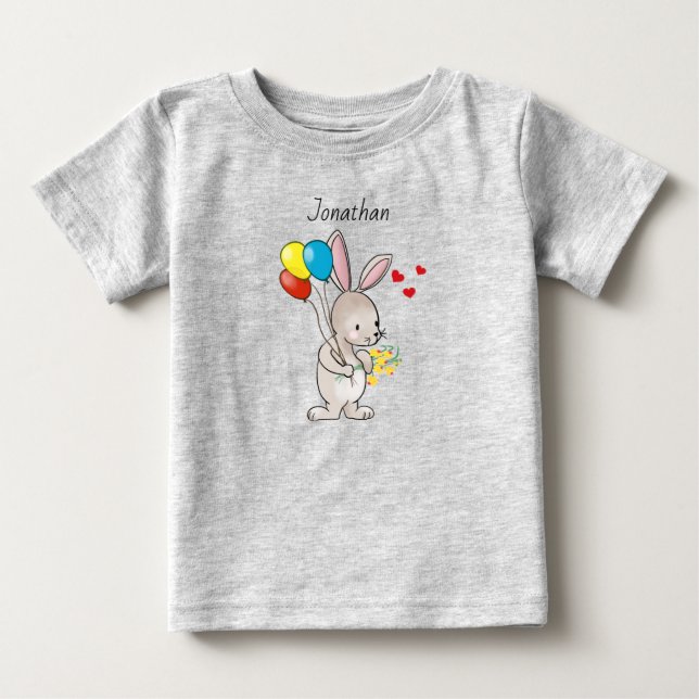 T-Shirt Bébé Mignonne Bunny (Devant)