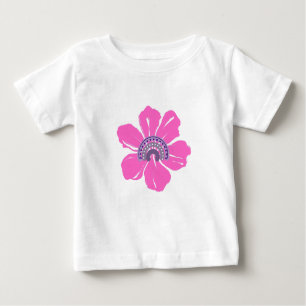 T-Shirt Bébé Mignonne D'Été Avec Fleur Rose