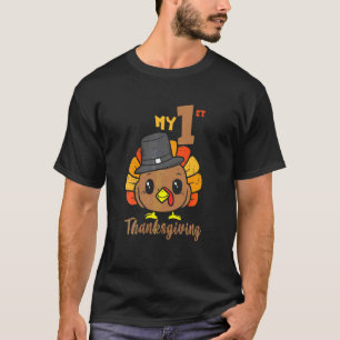 T-shirt Bébé Mon Premier 1er Thanksgiving Dinde Mignonne N