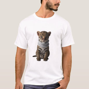 T-shirt Bébé Ocelot Adorable Portant une Écharpe Grise Tri