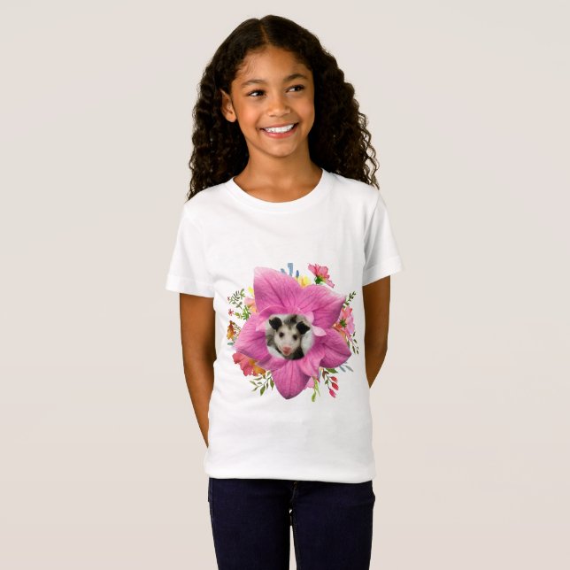 T-Shirt Bébé Opossum Floral (Devant entier)