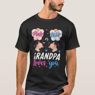 T-shirt Bébé ours rose ou bleu grand-père vous aime Genre 