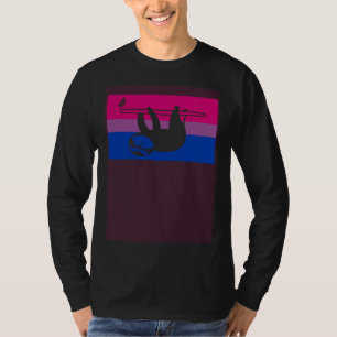 T-shirt Bébé Paresseux Mignon Drapeau de Fierté Gay Bisexu