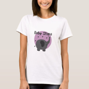 T-shirt Bébé pas Kawaii mignon bébé éléphant gris & violet