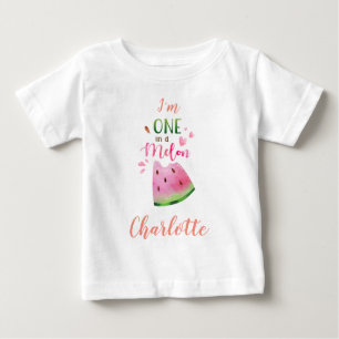 T-shirt bébé pastèque Un dans un t-shirt fille mel
