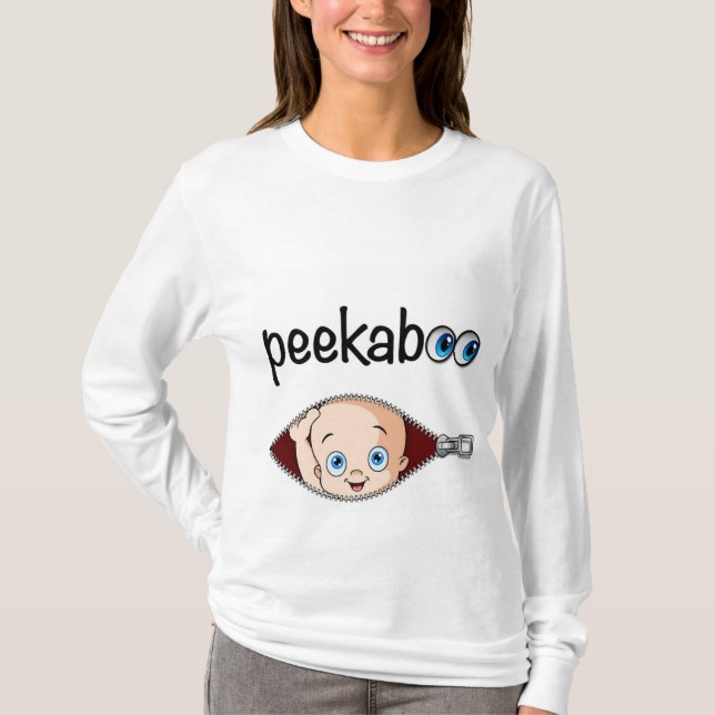 T-shirt "Bébé PEEK-A-BOO mignonne" CHEMISE DE MATERNITÉ (Devant)