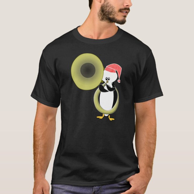 T-shirt Bébé Penguin Jouer Tuba (Devant)