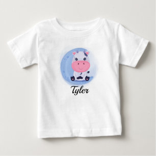 T-shirt bébé personnalisé à la vache mignonne