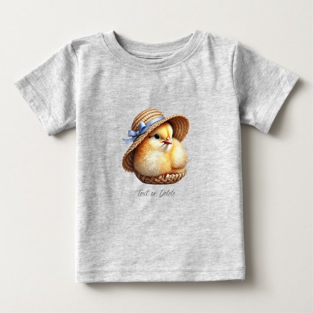 T-shirt bébé Petit Poussin Ruban Bleu (Devant)