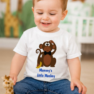 T-shirt bébé petit singe de mignonne maman