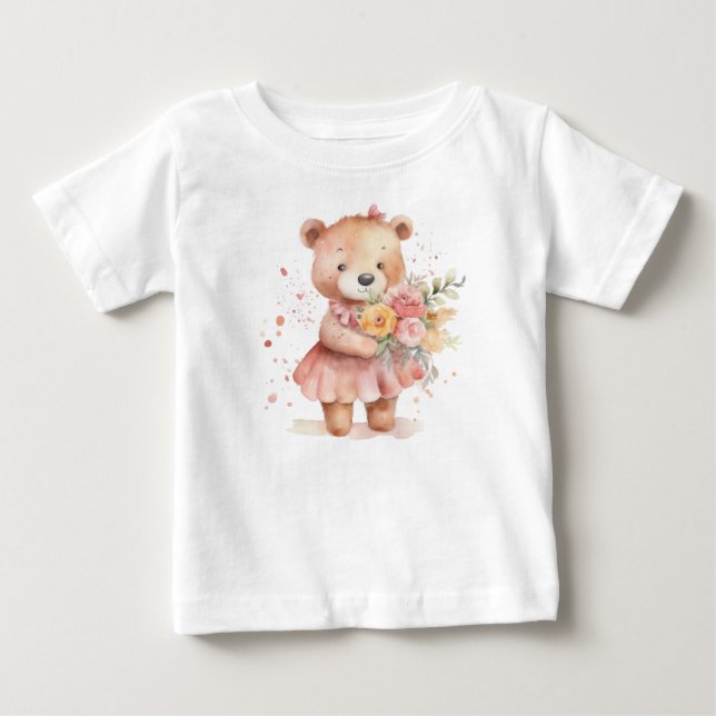 t-shirt bébé petite fille en peluche (Devant)