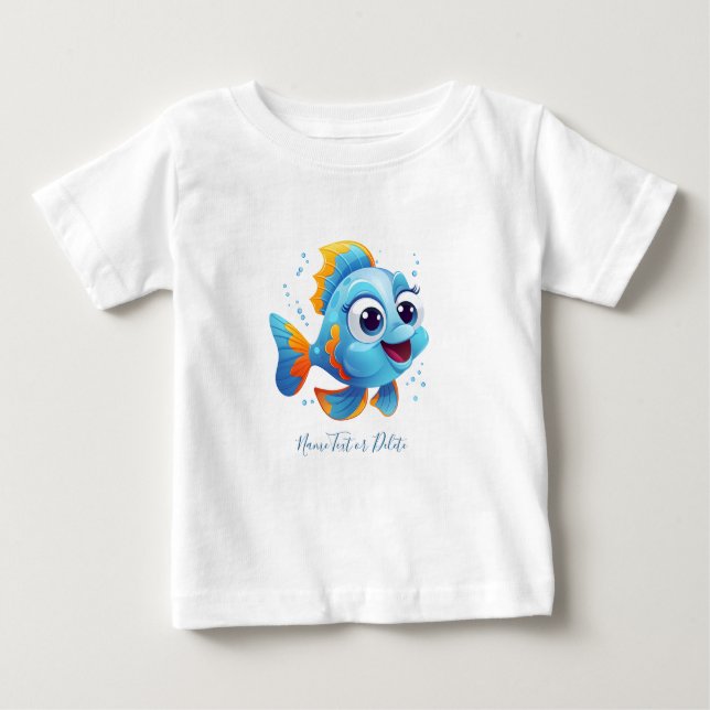 T-shirt bébé poisson bleu (Devant)