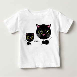 T-shirt bébé pour chat noir géométrique