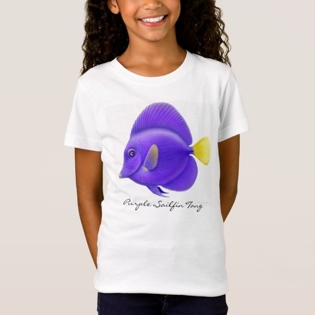 T-Shirt Bébé pourpre de filles de Sailfin Tang - dessus de (Devant)