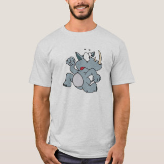 T-shirt bébé rhinocéros fuyant à toutes jambes