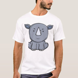 T-shirt Bébé Rhinocéros Mignon Kawaii Safari Animal de Des