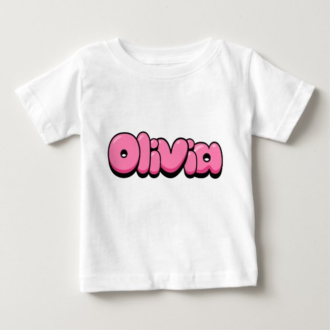 T-shirt bébé rose Olivia (Devant)
