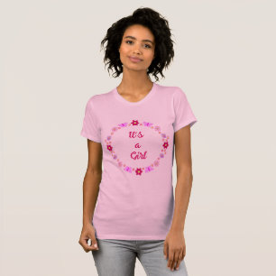 T-shirt Bébé rose Papillons et fleurs personnalisés