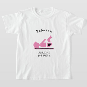 T-shirt Bébé rose personnalisé Afro BEAUCOUP DE SOEUR