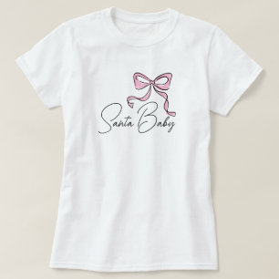 T-shirt Bébé Santa Couronne Coquette Rose Dessinée à la Ma