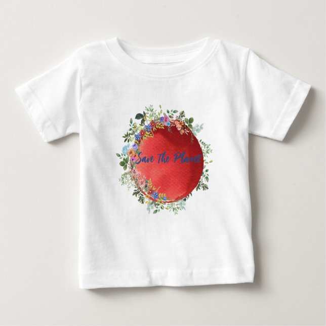 T-shirt bébé Sauvegardons la planète (Devant)