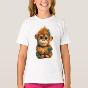 T-shirt Bébé Singe Enfant aux Multi-Couleurs Vibrantes