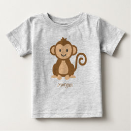 T-shirt bébé singe mignon personnalisé