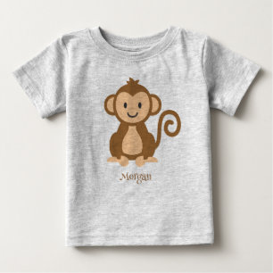 T-shirt bébé singe mignon personnalisé