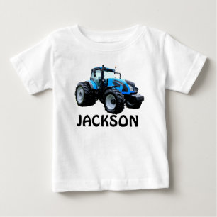 T-shirt bébé Tracteur bleu moderne