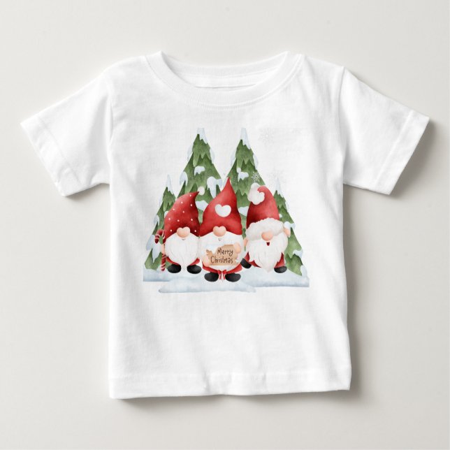 T-shirt bébé trois nanas Noël (Devant)