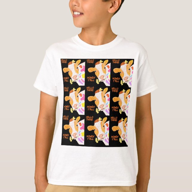 T-shirt bébé vaches coloré (Devant)