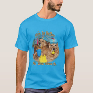 T-shirt Bébés de plage de golden retriever
