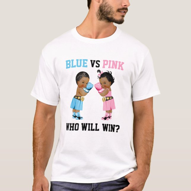 T-shirt Bébés en boîte Garçon Fille Genre Révéler bleu ou  (Devant)