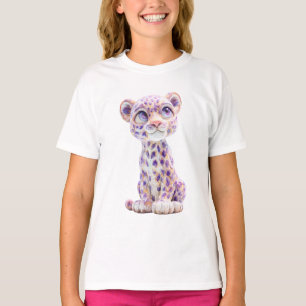 T-shirt Bébés Tacheté de la Galaxie Violette Guépard Enfan