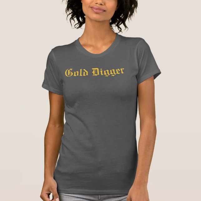 T-shirt "bêcheur de Racerback des femmes d'or " (Devant)