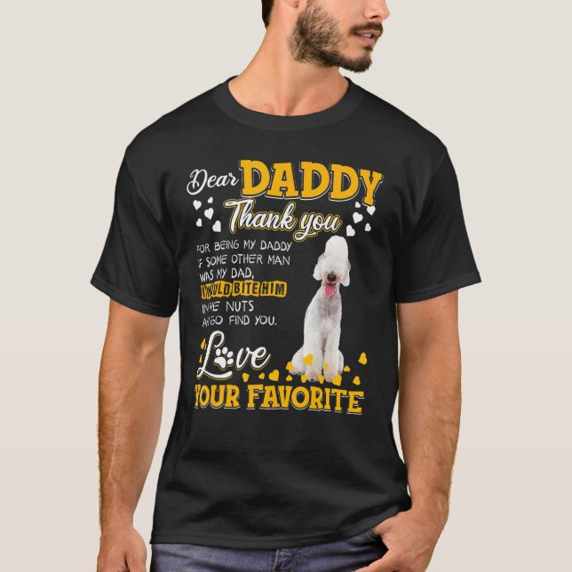 T-shirt Bedlington Terrier Cher Papa Merci D'Être (Devant)