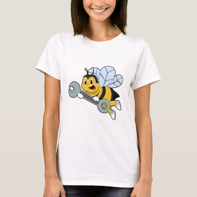 T-shirt Bee as Mechanic with Wrench (Devant)