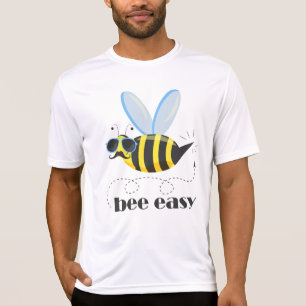 T-shirt Bee caractère avec mustache lunettes de soleil Bee