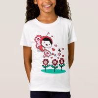 Bee Girl Flying Flower Love Garden