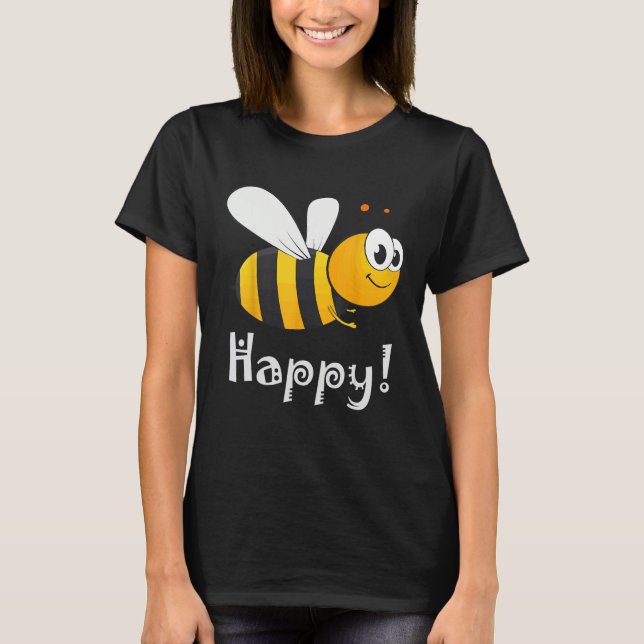 T-shirt Bee Happy Bee Bright (Devant)