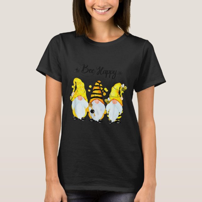 T-shirt Bee Happy Bee Gnome Spring  (Devant)