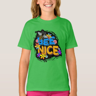 T-SHIRT BEE JOLIE FLEURS FLEURIES COLORÉES