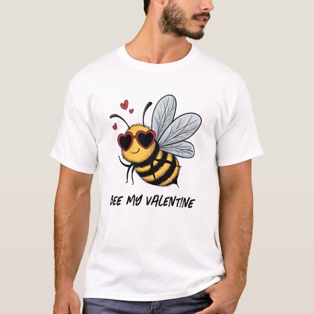 T-shirt Bee My Valentine (Devant)