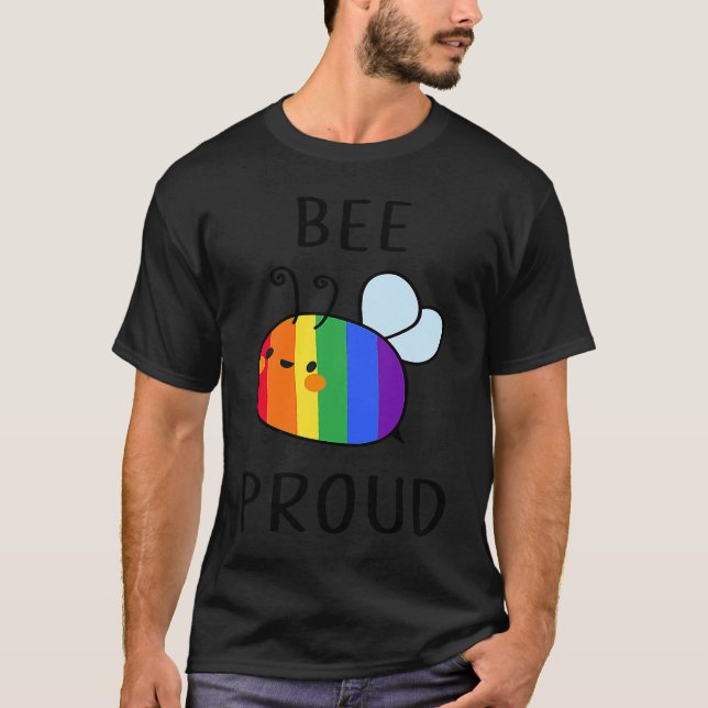 T-shirt Bee Proud LGBT LGBT Gay Transgender Pride (Devant)