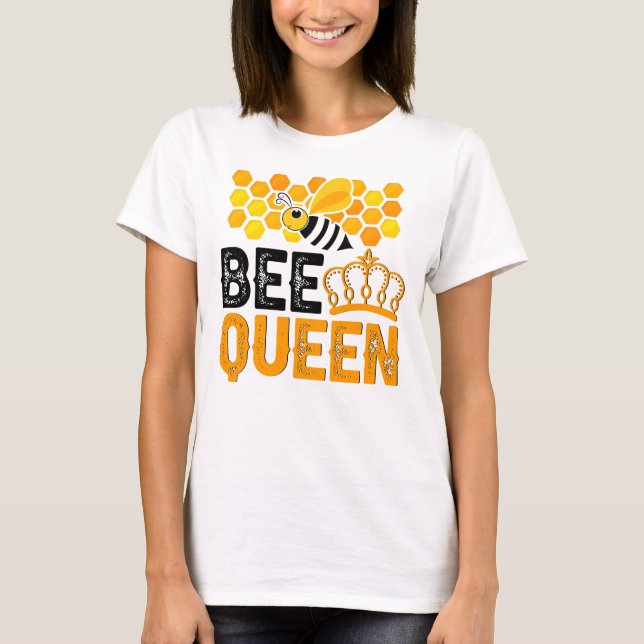 T-shirt Bee Queen Honeycomb Crown (Devant)