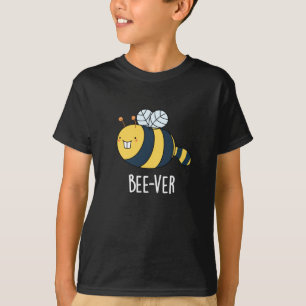 T-shirt Bee ver Funny Animal Beaver Bee Pun Dark BG