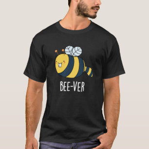T-shirt Bee ver Funny Animal Beaver Bee Pun Dark BG
