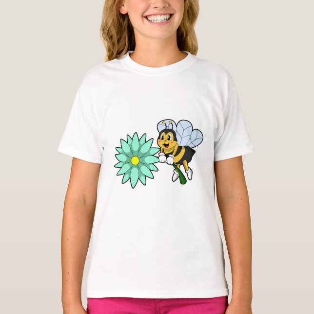 T-shirt Bee with flower.PNG (Devant)